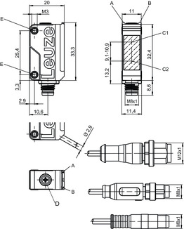 HT5B/4X-200-M12 背景抑制按壓按鈕 商品編號(hào)： 50148008