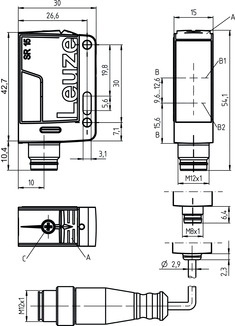 HT15I/4X-200-M12 背景抑制按壓按鈕 商品編號： 50134357