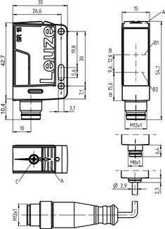 HT15I/4X-200-M12 背景抑制按壓按鈕 商品編號： 50134357