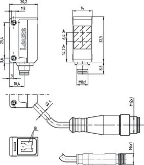 PRK46C/4X-M12 帶偏振光片鏡的鏡反射型光電傳感器 商品編號： 50144352