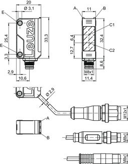 HT46C/PX-200-M12 背景抑制按壓按鈕 商品編號： 50127052