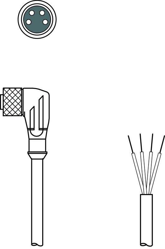 KD S-M12-4W-P1-100 連接電纜 商品編號(hào)： 50130730