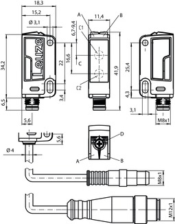 HT23/PX-200-M12 背景抑制按壓按鈕 商品編號(hào)： 50138490