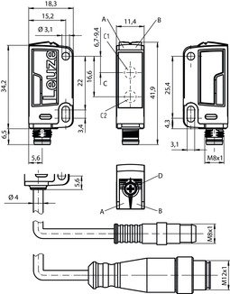 HT23/PX-200-M12 背景抑制按壓按鈕 商品編號(hào)： 50138490