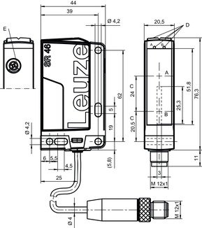 HT46CI.SL/4X-200-M12 背景抑制按壓按鈕 商品編號： 50131554