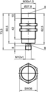 IS 230MM/4NC-15N-S12 電感式開關 商品編號： 50128813