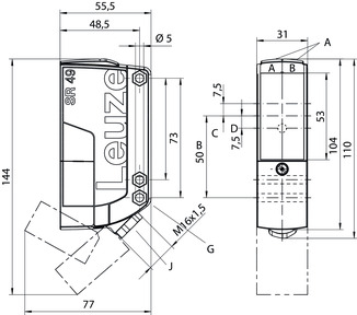 LE49C/4P-TB 對(duì)射光電傳感器（接收） 商品編號(hào)： 50134454