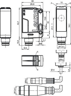 PRK23/NX-200-M12 帶偏振光片鏡的鏡反射型光電傳感器 商品編號(hào)： 50138470