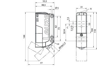 PRK46C.D/48-M12 帶偏振光片鏡的鏡反射型光電傳感器 商品編號(hào)： 50127029