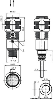 FT318BI-100F.X/4P-M12 增強型漫反射光電傳感器 商品編號： 50135286