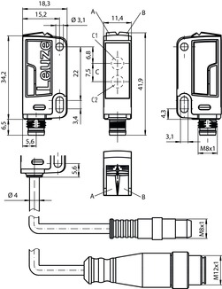 PRK23/2X-M8 帶偏振光片鏡的鏡反射型光電傳感器 商品編號： 50138459