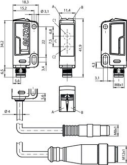 PRK23/2X-M8 帶偏振光片鏡的鏡反射型光電傳感器 商品編號： 50138459