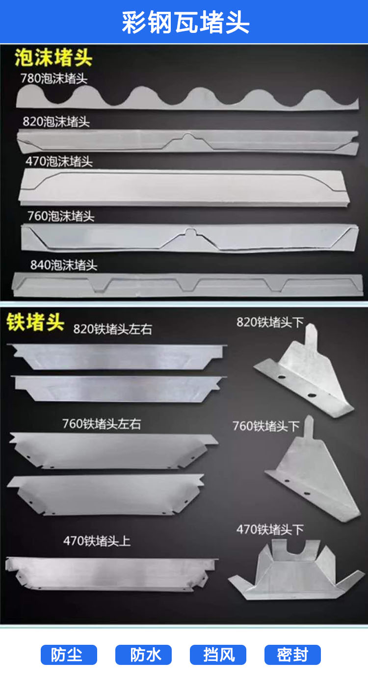 彩鋼瓦用堵頭