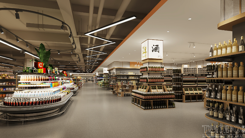 湖北地下超市装饰设计,超市