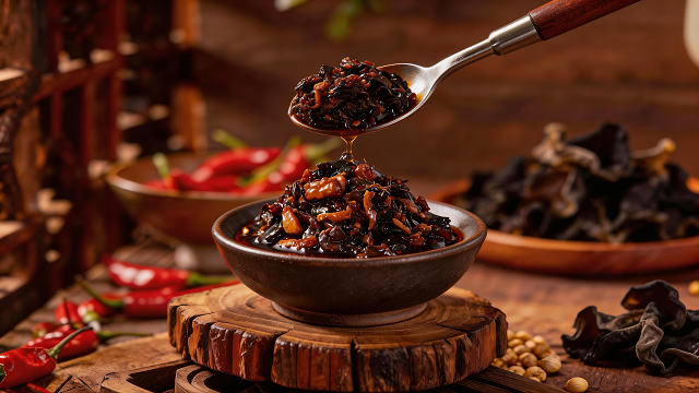 非遗风味摘蒙花木耳素肉酱五香,摘蒙花木耳素肉酱