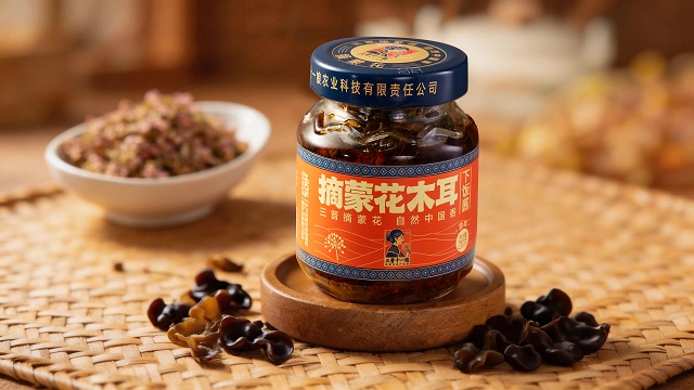 凉拌汁摘蒙花木耳下饭酱酱香醇厚,摘蒙花木耳下饭酱