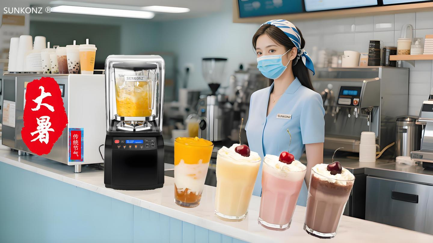 Use Multifunctional Blender To Make Grass Jelly Milk Tea