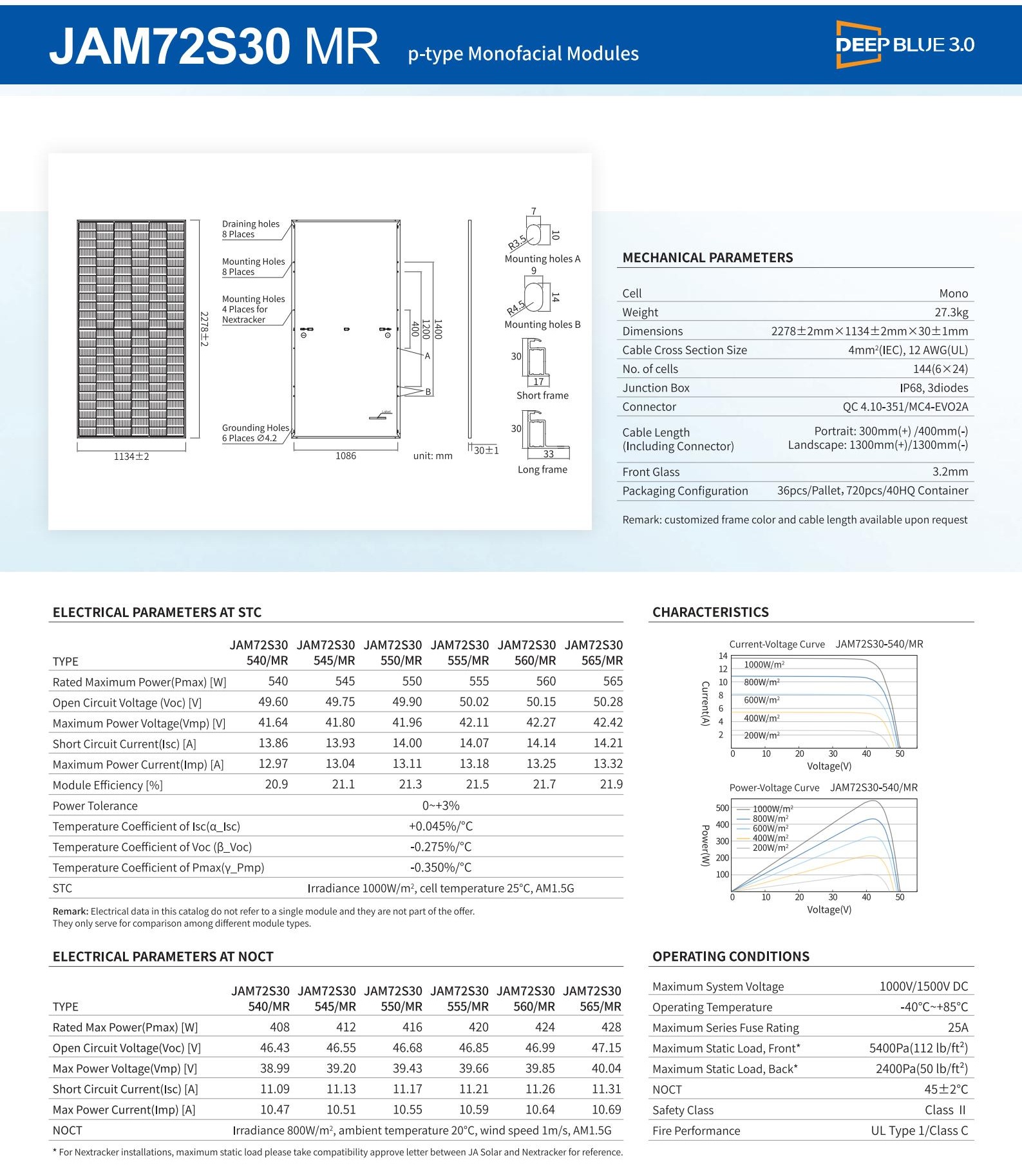 JA Solar JAM72S30 MR 540W 545W 550W 555W 560W 565W-Solutions from China ...