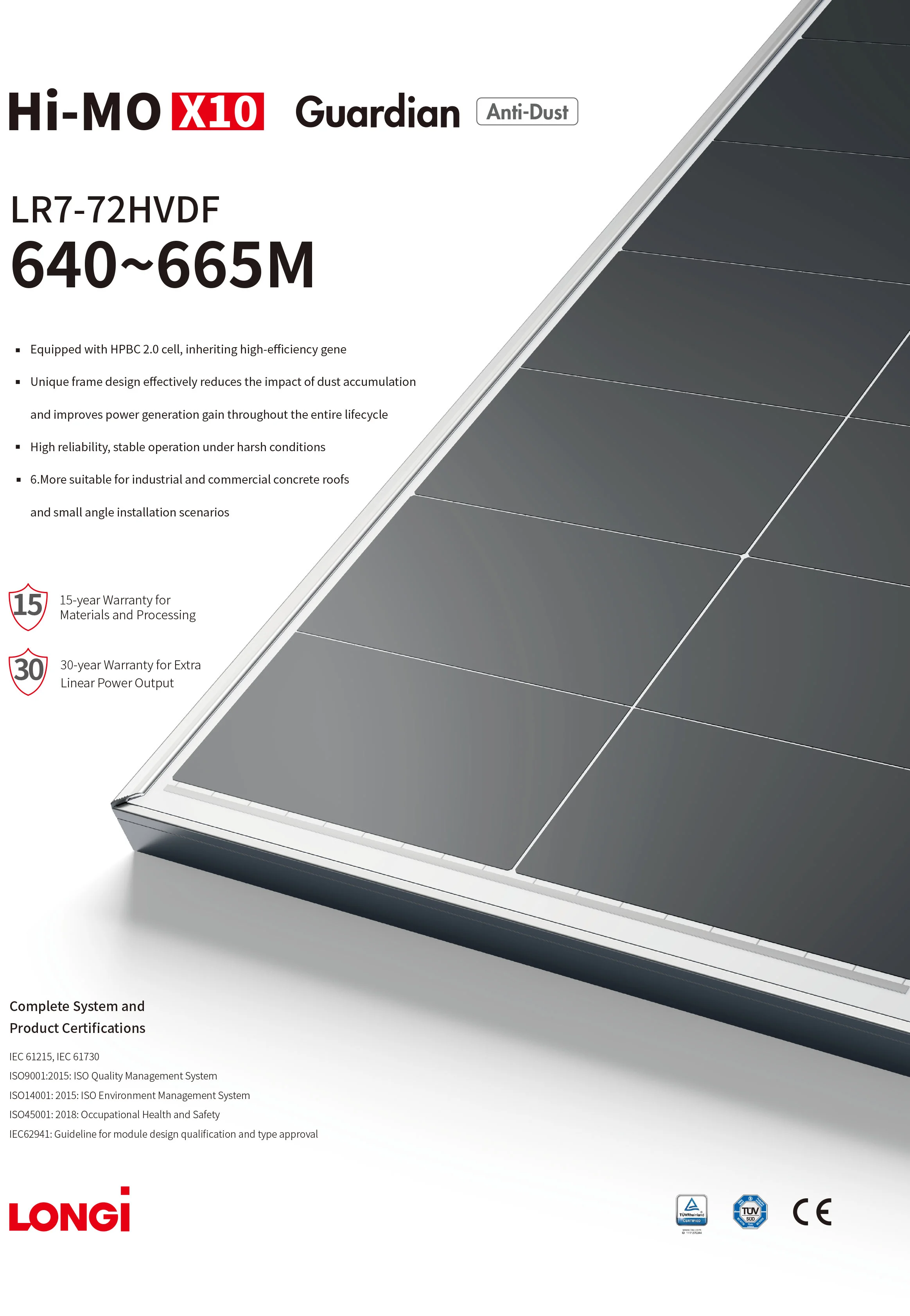 Longi Solar Panels 635W 640W 645W 650W 655W 660W 665W JINKO PV