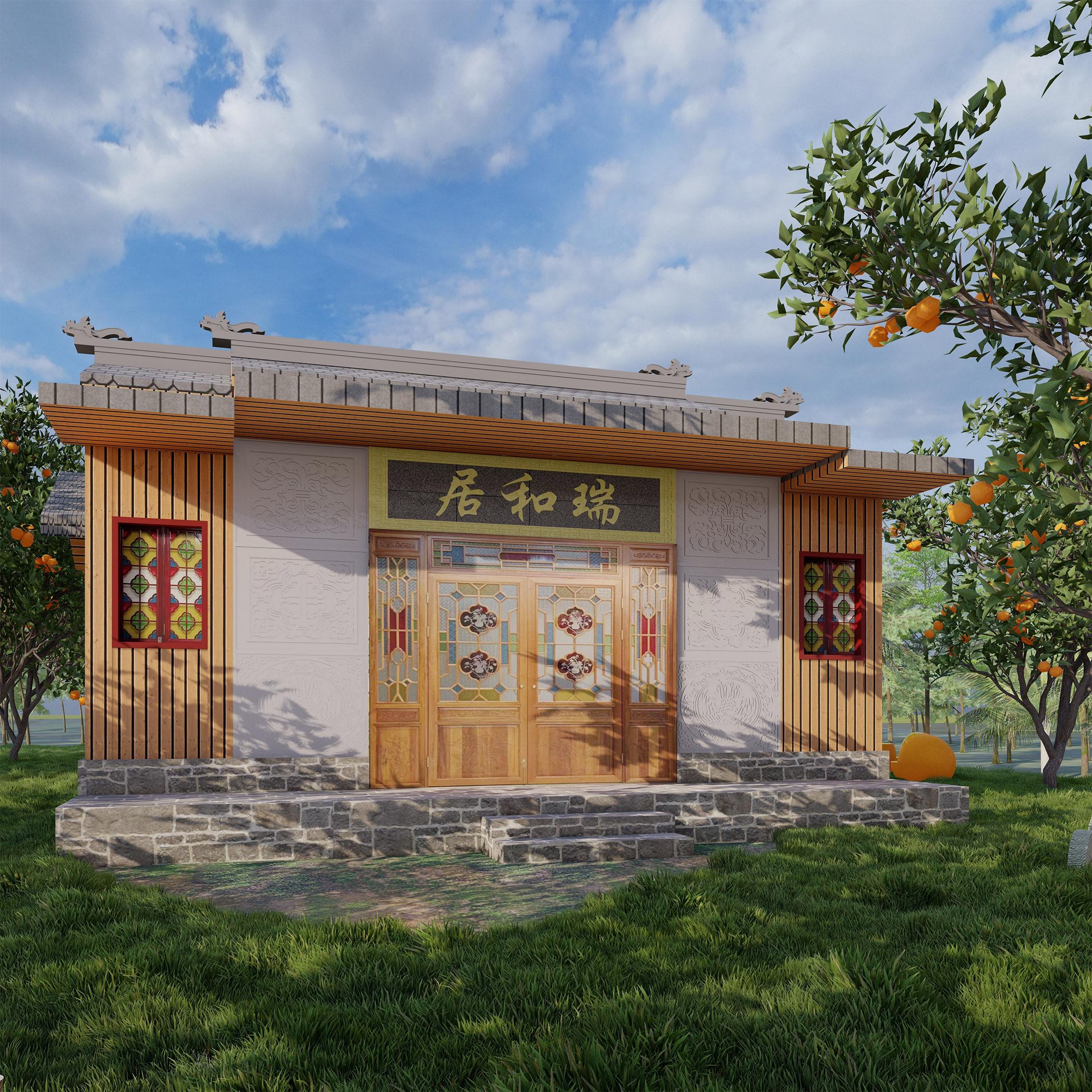 “瑞和居” 玻璃鋼民宿建筑造型項目案例