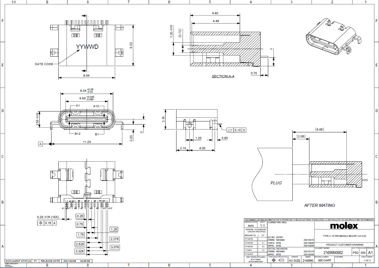 molex2169900003 Universal Serial Bus (USB) Shielded I/O Receptacle ...