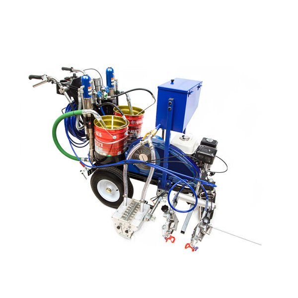 普田PT-600HS雙組份劃線機(jī)冷噴道路馬路停車場(chǎng)位小區(qū)駕校跑道公路畫線車標(biāo)線機(jī)