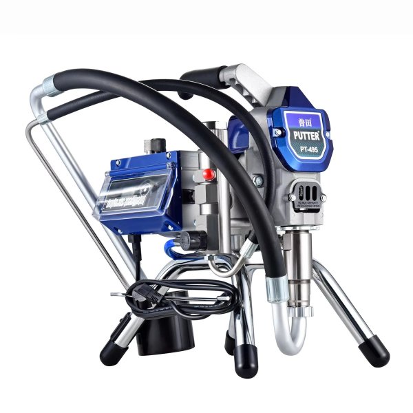 普田PT-495便攜式高壓無氣噴霧器，帶無刷電機，用于墻壁和工業油漆