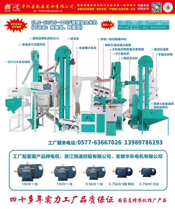 6LN-20/15-11SF型礱碾組合米機（可選配：細糠型、粗糠型）