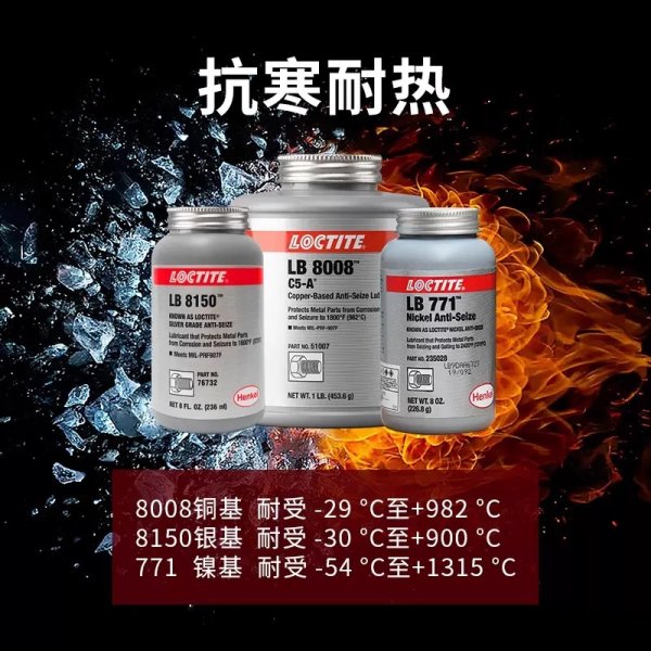 乐泰高温胶LB8150抗咬合剂螺纹螺丝防卡咬死润滑油银基胶水