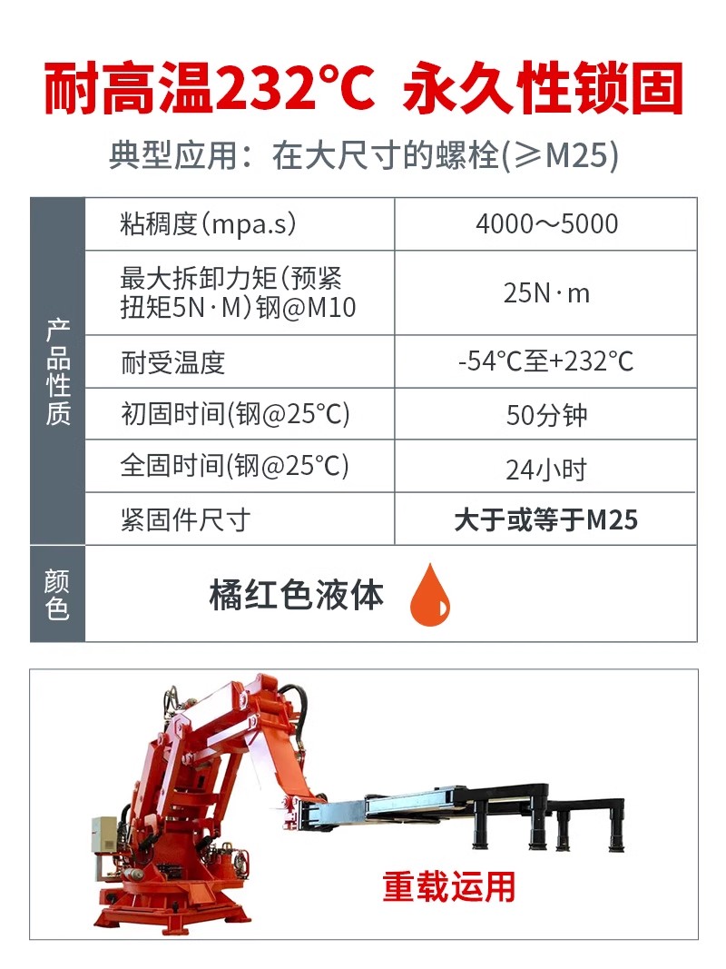 乐泰胶水 272 耐高温金属胶厌氧胶