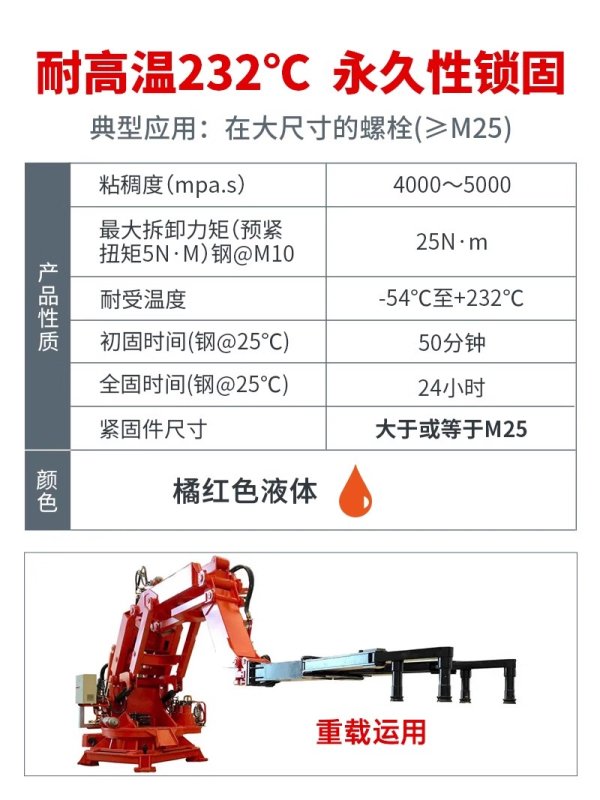 乐泰胶水 272 耐高温金属胶厌氧胶