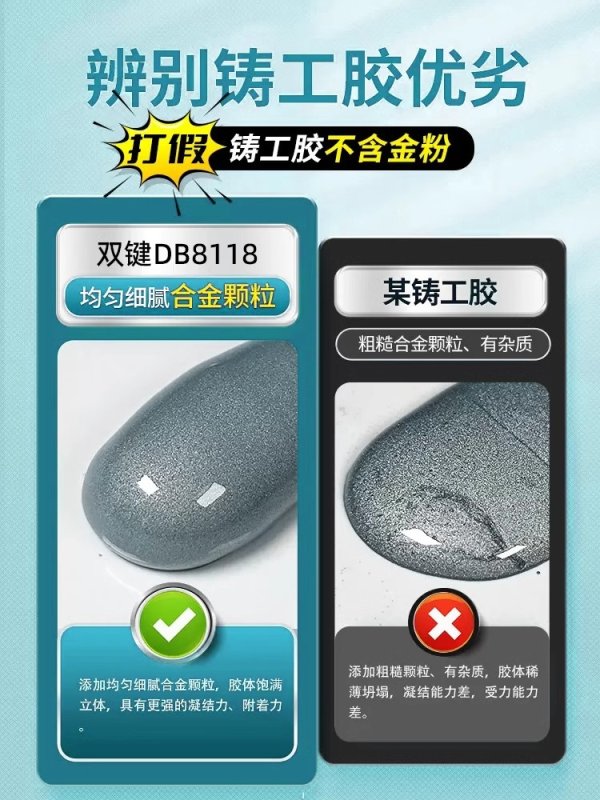双键铸工胶 DB8118强度高金属修补剂焊接AB胶 气孔砂眼麻坑修复胶