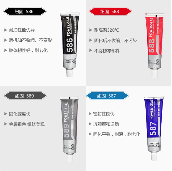 纽固硅酮免垫密封胶汽修胶替代威封 即时封586银胶灰胶蓝胶588红胶