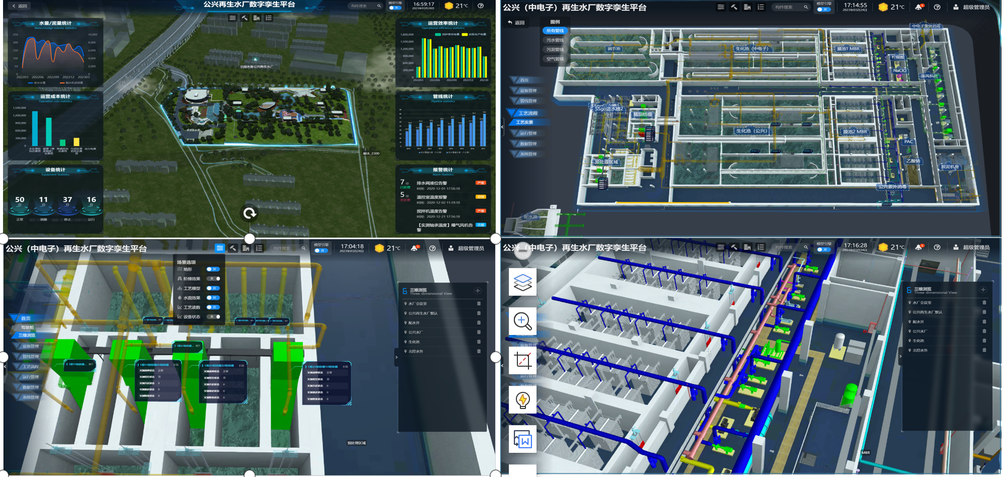 公兴再生水厂数字孪生平台