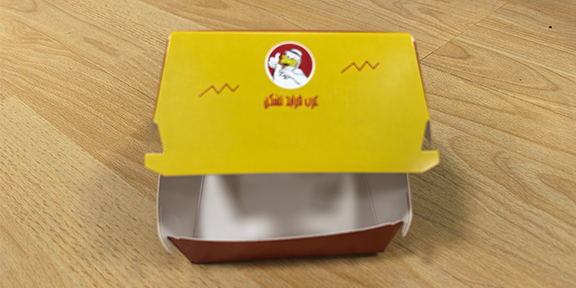 武汉牛皮纸汉堡盒设计,汉堡盒