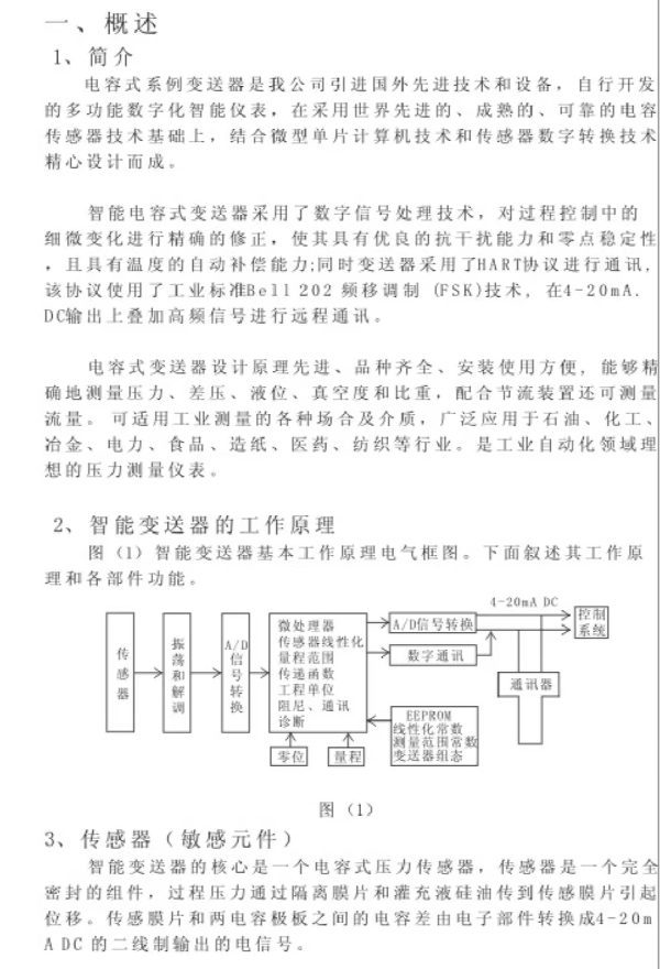 单法兰液位变送器（电容式）
