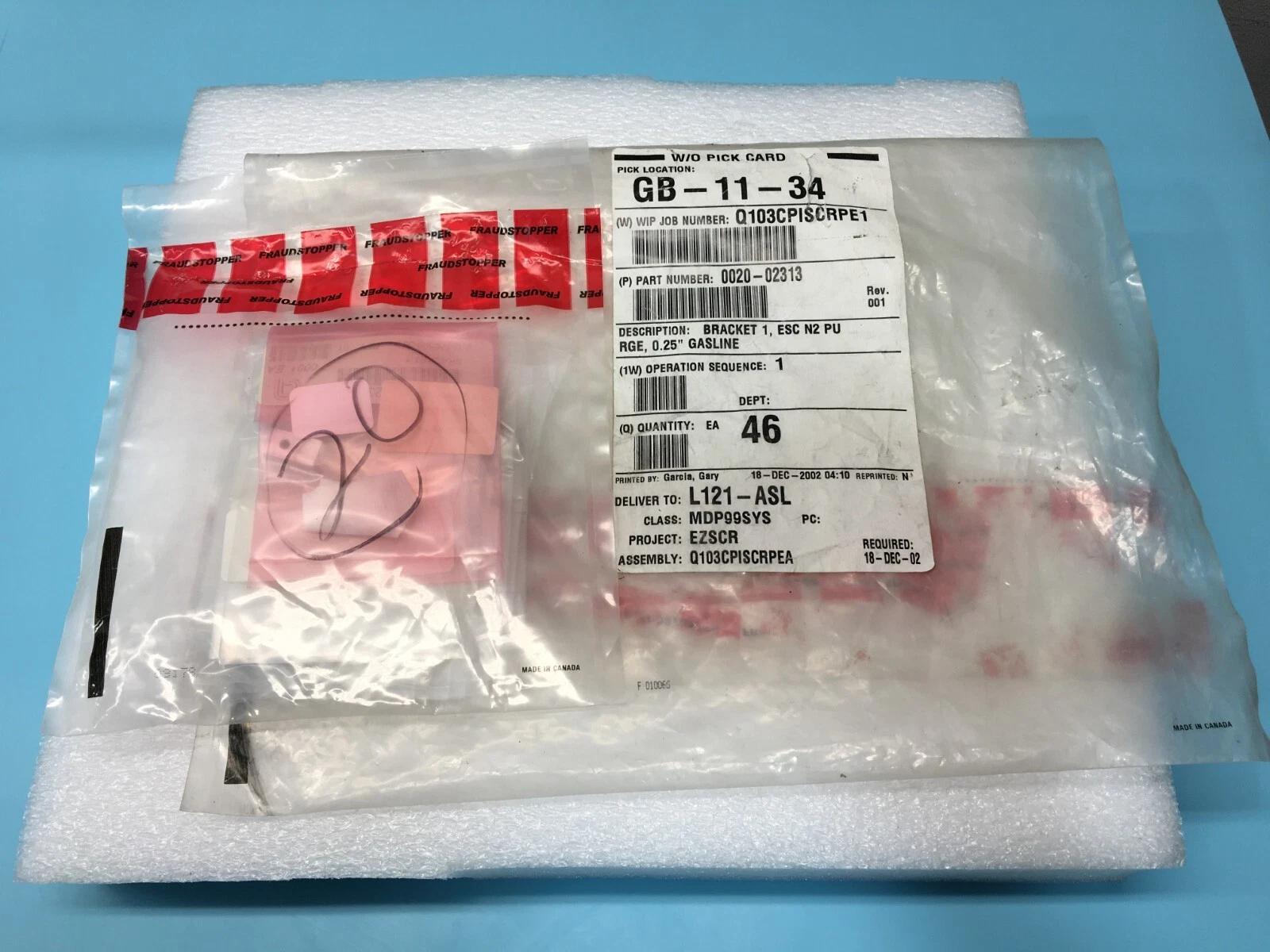 LOTS OF 6 AMAT 0020-02313 Bracket 1 ESC N2 Purge 0 25" Gasline