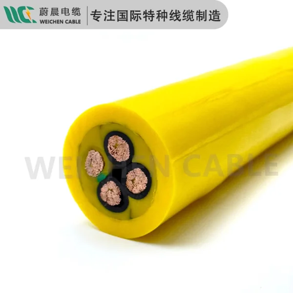 WEICHEN 噴漿車用聚氨酯卷筒電纜4*10|16|25|35MM2抗磨耐高低溫特種卷盤線