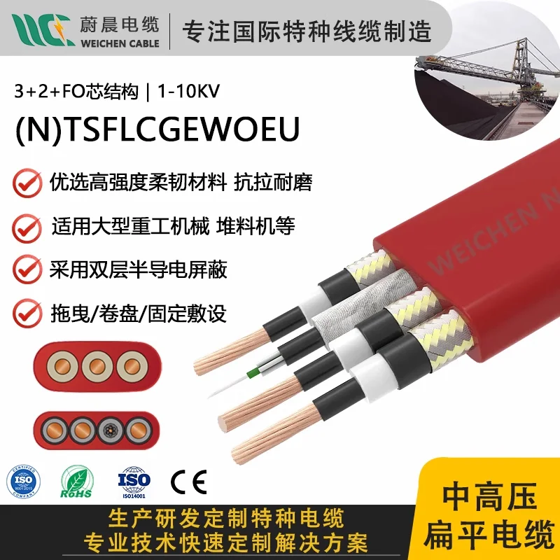 WEICHEN (N)TSFLCGEWOEU-FO中高壓卷筒扁平電纜復(fù)合光纖 