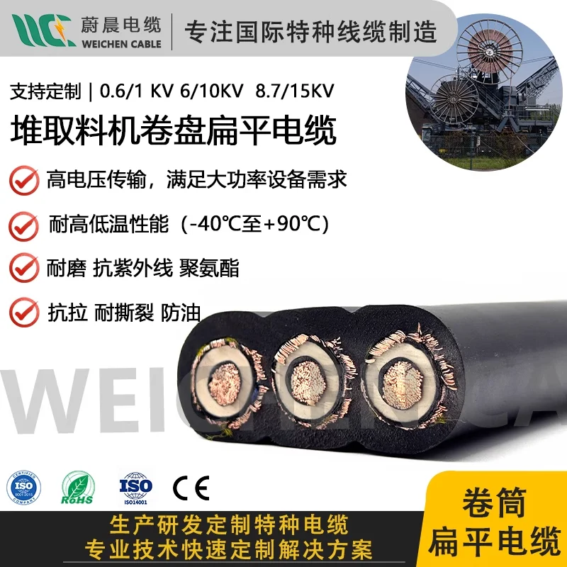 WEICHEN YJGCKFPB 8.7/15KV 高壓卷筒扁電纜