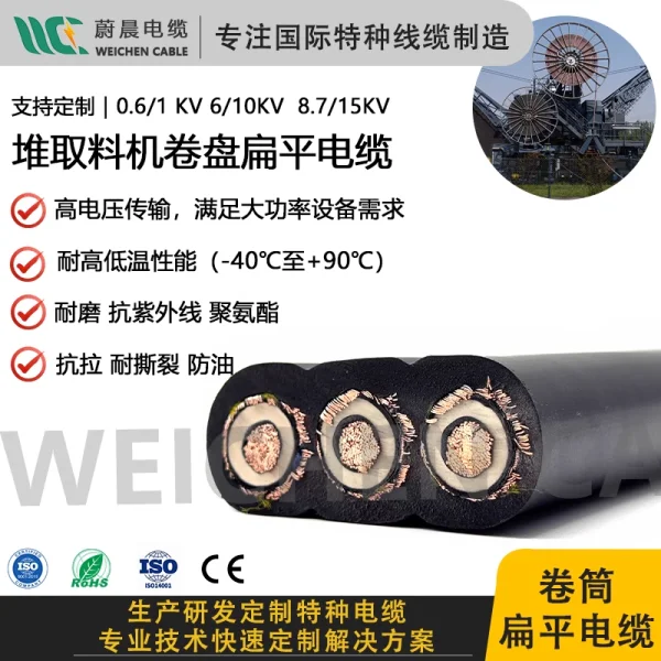 WEICHEN YJGCKFPB 8.7/15KV 高壓卷筒扁電纜