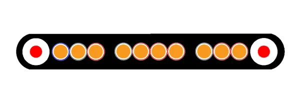 WEICHEN YFFB-KL型12×0.75mm2彈性體絕緣及護套承拉控制扁平軟電纜