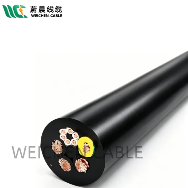 WEICHEN 垃圾吊专用电缆4*25+6*2.5,抗拉带钢丝