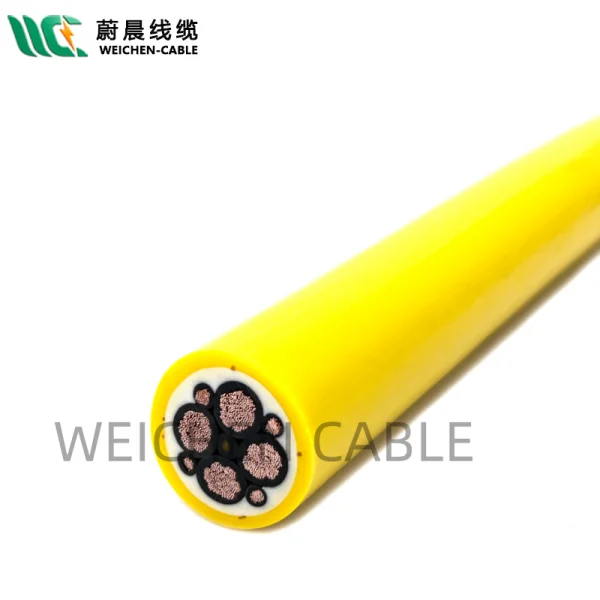 WEICHEN/edfcom官网入口 4*10+4*4垃圾吊卷筒电缆PUR护套带抗拉钢丝