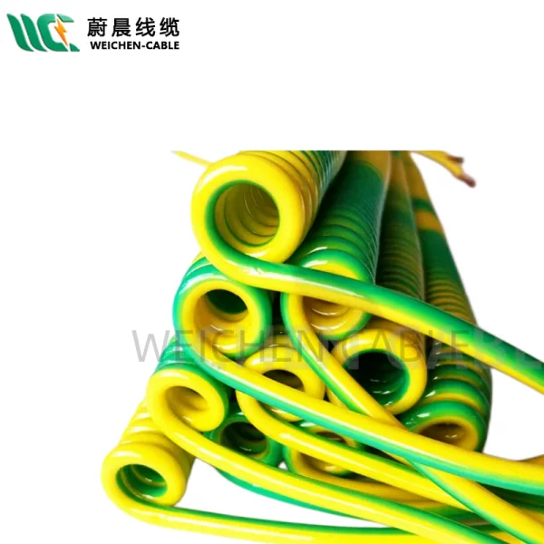WEICHEN/edfcom官网入口 300V PU护套 黄绿双色接地弹簧电缆