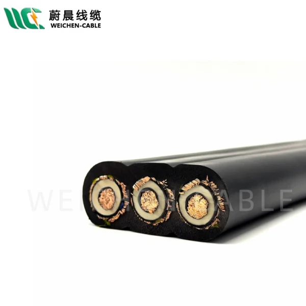 WEICHEN/edfcom官网入口 HJMPF-3*16斗轮机拖缆耐油抗UV 港口装卸设备高压扁电缆