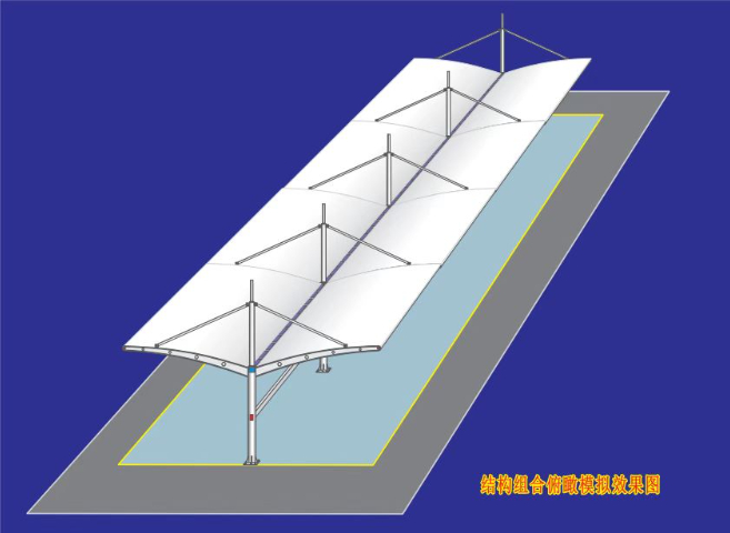 鎮(zhèn)江立柱式膜結(jié)構(gòu)停車棚按需定制,膜結(jié)構(gòu)停車棚