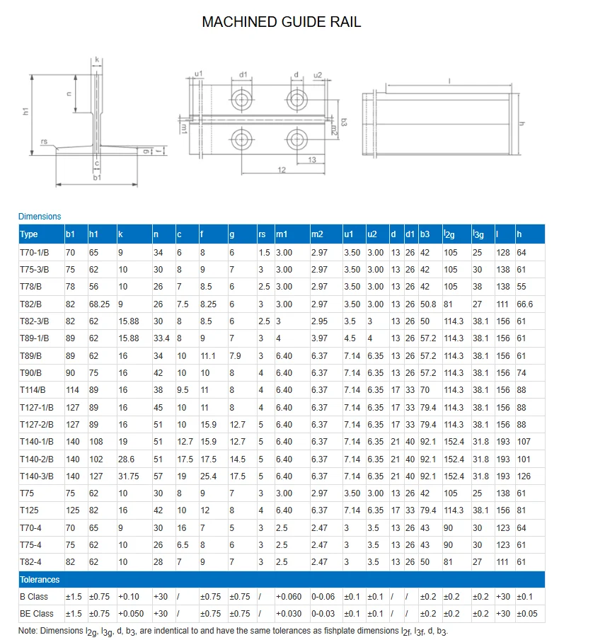 Elevator Machined Guide Rail B Manufacturer - Xinlin Elevator Parts