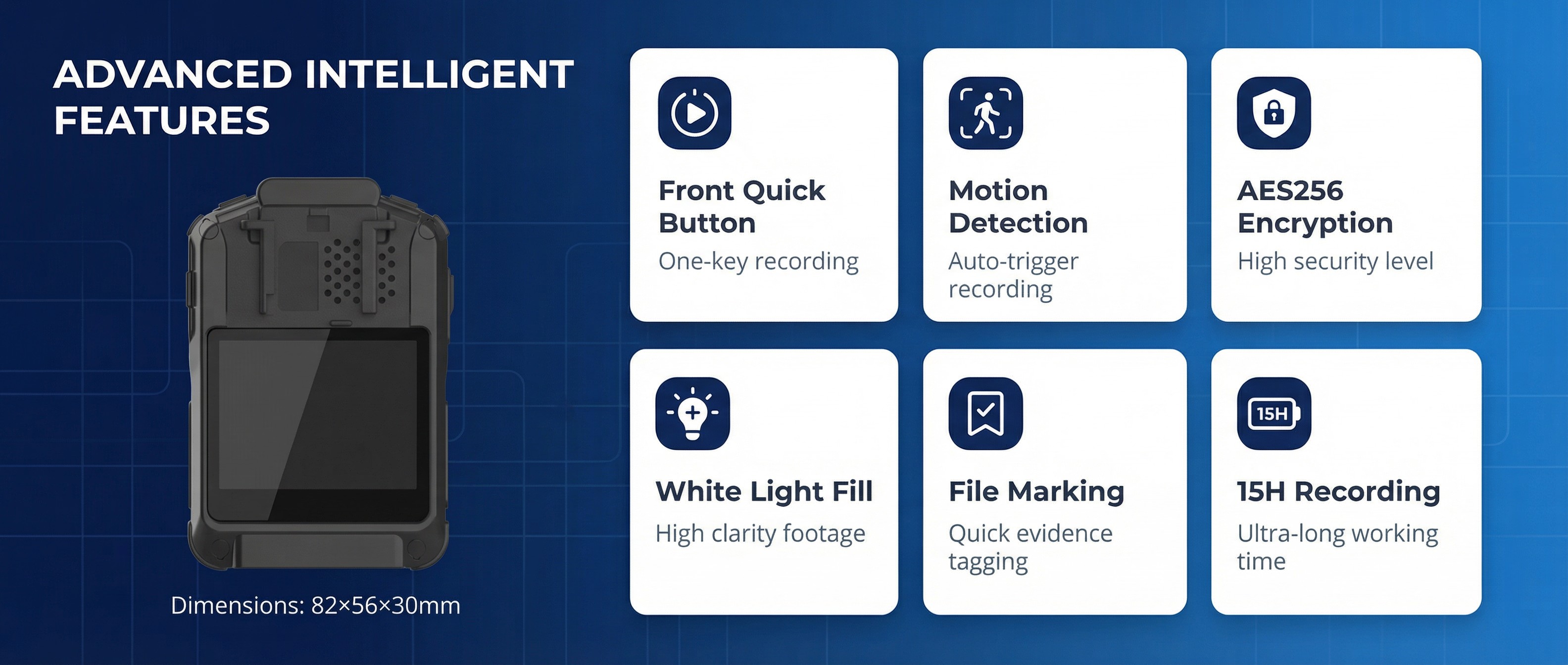 BWC-H10 2K BODY CAMERA WITH ONE-KEY RECORDING