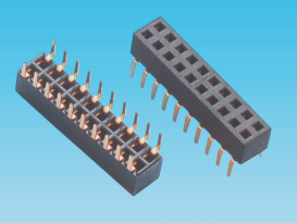 2.0mm双排母,180度,5.0/6.0mm蜈蚣脚,塑高4.3mm